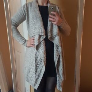 Beige gold long cardigan